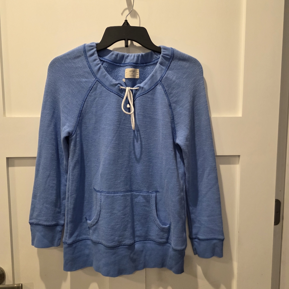 Aerie Women's Y2K  Blue Lightweight Sweater Like Tie Neck Beachy Lounge Vintage